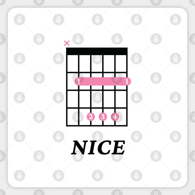 B Nice B Guitar Chord Tab Light Theme Sticker by nightsworthy
